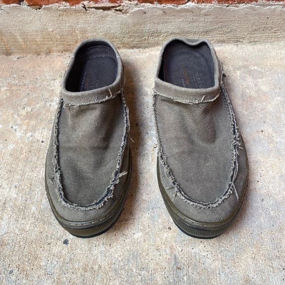 Skechers Mens 10 Slip On Distressed Canvas Mules